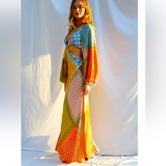 Jen’s Private Booty beautiful patchwork maxi dress with sexy cutout accents - Picture 4 of 5